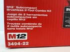 New Milwaukee Tool 3494-22 M12 Scpbl 2 Piece Combo Kit   2  2 0 Ah New