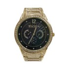 Elgin Adult Men s Analog Watch With Black Dial Pave Dial And Crystals Fg16003g
