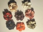 Craftbuddyus 32 Mixed Stick On sew On Satin Fabric Flowers W  Diamond Centre diy