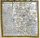 Bedfordshire  Bedford C1720  By Emanuel Bowen Genuine Antique Map