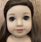 American Girl Doll Custom Ooak Brown Hair Grey Eyes Wig Lips