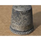 Vintage Sterling Silver Sewing Thimble Beaded Rim Engraved Band Stamped Sterling