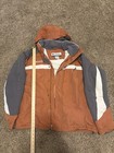 Columbia Xl Ski Jacket Hooded Full Zip Colorblock Brown Gray