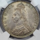 1887 Great Britain Double Florin Ngc Ms63 Roman 1 Victoria 4 Shillings  m675
