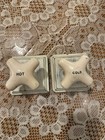 Vintage Pair Cross Faucet Handles Hot And Cold Sink Knobs Mounted Towel Hooks