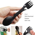 5-in-1 Camping Spork Fork Spoon Knife Bottle Can Opener Stainless Steel Edc Tool