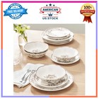 The Pioneer Woman Agatha 12 Piece Stoneware Dinnerware Set Brown