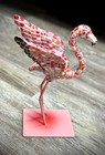 Barcino Mosaic Pink Flamingo Figurine Metal Base 5 75  Gaudi Style Resin Bird