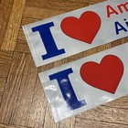 Lot Of  2  Vintage I Heart American Airlines Bumper Stickers - 13 X 3 1 4   