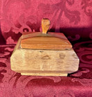 Vintage Wooden Trinket Box W lid Multi Wood Tone 4 X 5 In 