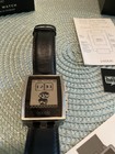 Original Owner Og Pebble Steel 401s Smartwatch Complete Box Survivor     Working