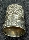 Antique Embossed Sterling Silver Sewing Thimble  House  Church   Ghost  Hallmark