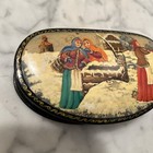 Vintage Russian Fedoskino Art School Lacquer Hinged Lid Box Signed Russia 1980s