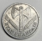 1942 France 1 One Franc - French Aluminum World Coin - Wwii Era - Vichy - L5