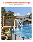 4-step White Pool Ladder Of Double Handrails Supports 400 Lb For 48-54 In Pools