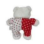 Vintage White Red Polka Dot Mini Teddy Bear Plush Stuffed Animal Toy Christmas 