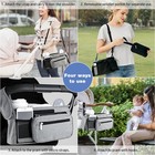 Grey Universal Baby Stroller Organizer Detachable Phone Bag 2 Cup Holders