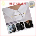 2pcs Men Collar Bar Pin Set  Mens Tone Steel Tie Collar Bar Pin Stud Bar Clip Cl