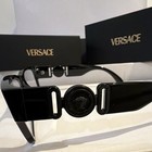 Versace Black Square Full Rim Plastic Eyeglasses Designer Medusa Logo With Box