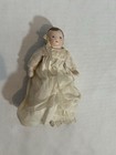 Porcelain Dollhouse Female Doll Brown Hair White Dress With Clothing