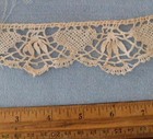 Vintage Bobbin Cluny Lace Trim Handmade Torchon Picoted Ecru Cotton 3 Yard