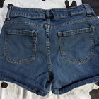 Faded Glory Women s Blue Denim Shorts Size 4 Mid Rise Button 5-pocket