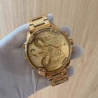  Diesel Mr  Daddy 2 0 Gold Chronograph Men s Watch New Oversized 57mm