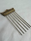 Vintage Gold Tone Crown Hair Comb Tiara Pick Ornate Textured Bridal Updo Pin