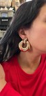 Big Gold Earrings  Vintage Style Metal Chunky Statement  Big Abstract Large
