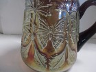 Antique Fenton Butterfly And Fern Carnival Glass Water Pitcher