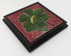 Arts   Crafts Framed Floral Majolica Tile 19th Century