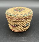 Vtg Small Northwest Coast Makah Nootka Native American Lidded Basket C  Williams