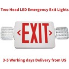 Led Exit Sign Emergency Light Combo Adjustable Heads Ul Listed Red With Battery