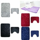 2piece Bath Mat Set Non Slip Soft Bathroom Door Mats Toilet Pedestal Shower Rugs