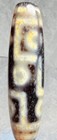 Tibetan Old Agate 9 Eye Dzi Bead  Silkworm Lines   Cinnabar  Talisman   