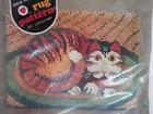 Coats   Clark Red Heart Cat On Mat Rug Pattern Latch Hook 6620-032 Kitsch Usa