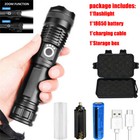 Super-bright 12000000 Lm Led Tactical Flashlight With Rechargeable Battery