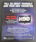 Expired 2012 Paper Ephemera    hbo Win A 42-in Plasma Tv    Advertisement Ad 5    X 4   