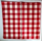 10 Red White Check Dinner Napkins  Poly cotton 17 In  Square