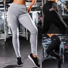 Yoga Sports Pants Pockets Compression Leggings Fitness Tight Workout Trousers