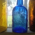 Allentown pa James Wise Cobalt Blue 1860s Square Shoulder Squat Soda Bottle Nice