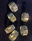 Vintage Napkin Holder Alpaca Abalone Mexican Lot Of 6 Beautiful