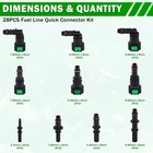 28pcs Fuel Line Quick Connector Kit 10 Sizes Repair Fittings
