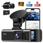 Redtiger 4k Dash Cam 32gb Sd Card Front And Rear Dual Dash Camera Wifi gps