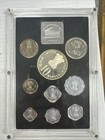 1973b India Republic 9 Coin Proof Set-in Orig Hard Plastic Case