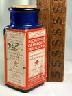 1880s Cobalt Blue Square Poison Bottle Labeled Scull Crossbones Premo Pharma Ny