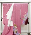 Pure Silk Kimono With Seasonal Flower Pattern  173 Cm  Used