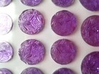 Craftbuddyus 29pcs Self Adhesive Purple Flower Resin Gems With Floral Details