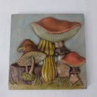 Vintage Ceramic Mushroom Wall Plaques Mcm Kitchen Toadstool Set Of 2 Retro Decor