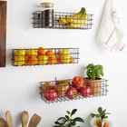 3 Pcs Black Wall Mounted Wire Baskets  Hanging Organizers For Kitchen Storage